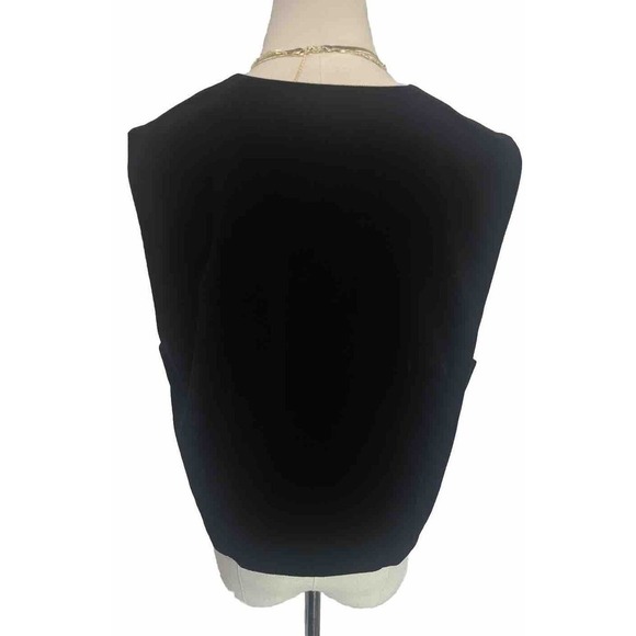 Vintage New Talbots Women's Black Velvet Vest Size 16 Button Made In USA - Picture 2 of 11